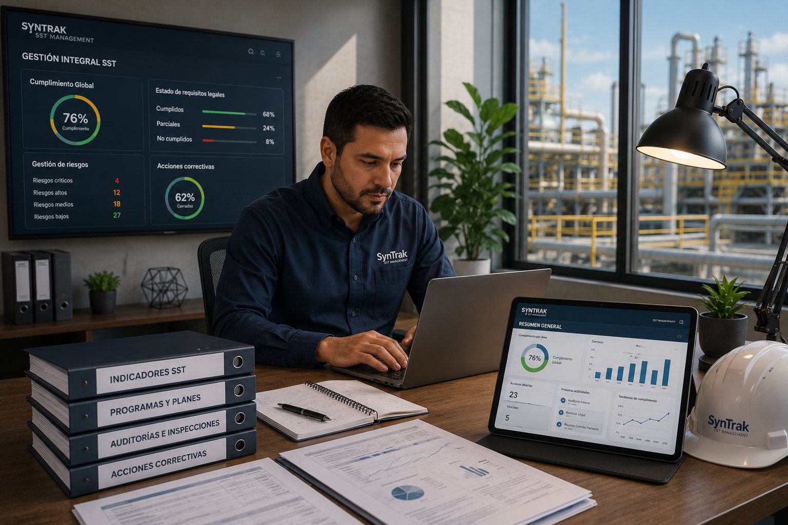 Administración SST con indicadores y seguimiento
